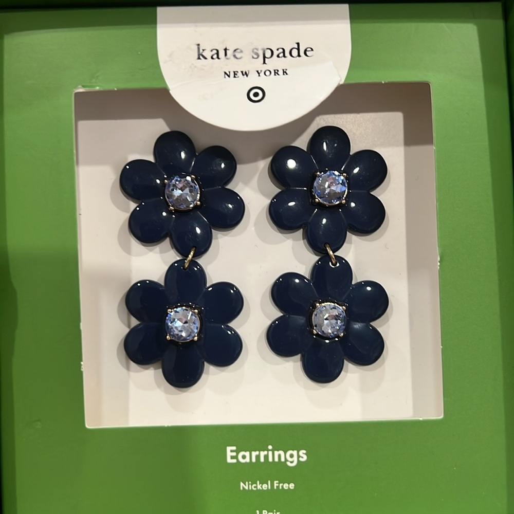 Kate Spade x Target Blue Floral Linear Earrings